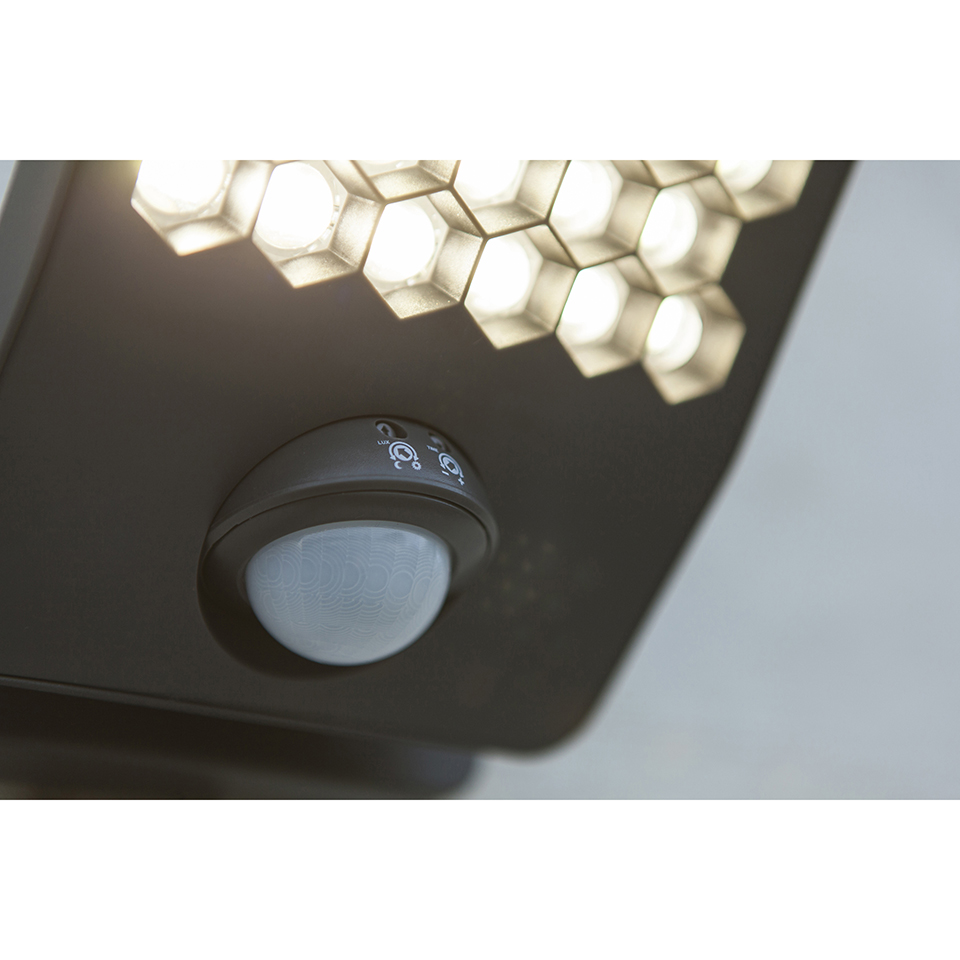 ATLANTIS OUTDOOR LED SECURITY LIGHT PIR DARK GREY(4000K) 14W
