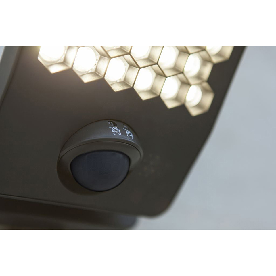 ATLANTIS OUTDOOR LED SECURITY LIGHT PIR DARK GREY(3000K) 14W