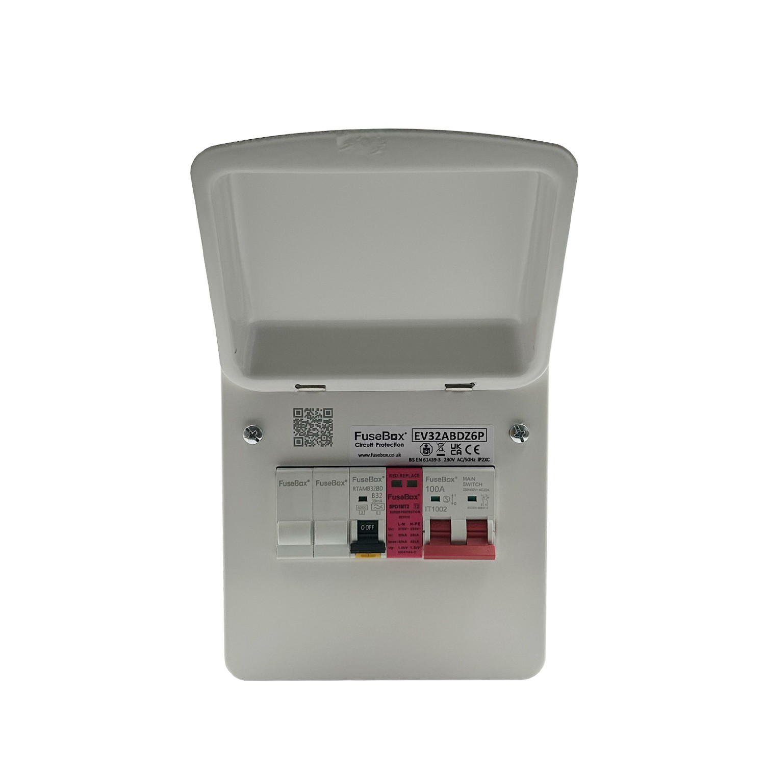 FuseBox EV32ABDZ6P 100A Main Switch 32A Type A RCBO EV Charger Board