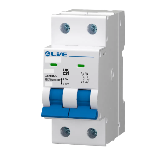 Live CA210B Double Pole MCB 6kA B Curve 10A