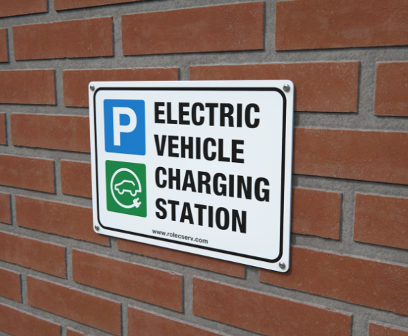 Rolec EVPS0010 A4 Landscape Aluminium EV Parking Sign