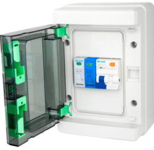 LIVE Electrical LEV440SP-P 4 Way IP65 Plastic EV Charging Unit with 40A Type A DP RCBO C Curve & 20/40kA 1P+N Surge Protective Device