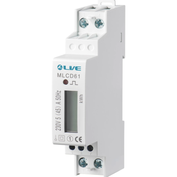 Live MLCD61 Single Phase kWh Energy Meter with LCD Data Displaying