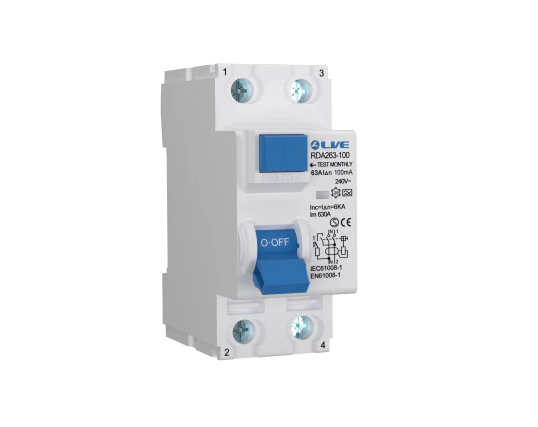 Live RDA263-100 Double Pole RCD 100mA 63A