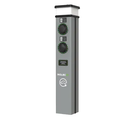Rolec ROLEC0221G BasicCharge Smart EV 7.4kW Floor Charger Dual Socket Type 2