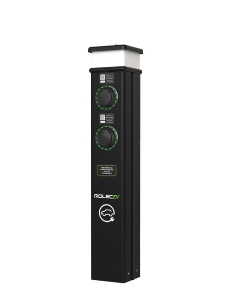 Rolec ROLEC0223B BasicCharge Smart EV 22kW Floor Charger Dual Socket Type 2