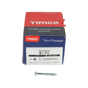 TIMco 08112CWZ 8 x 1 1/2 Woodscrews (Box of 200)