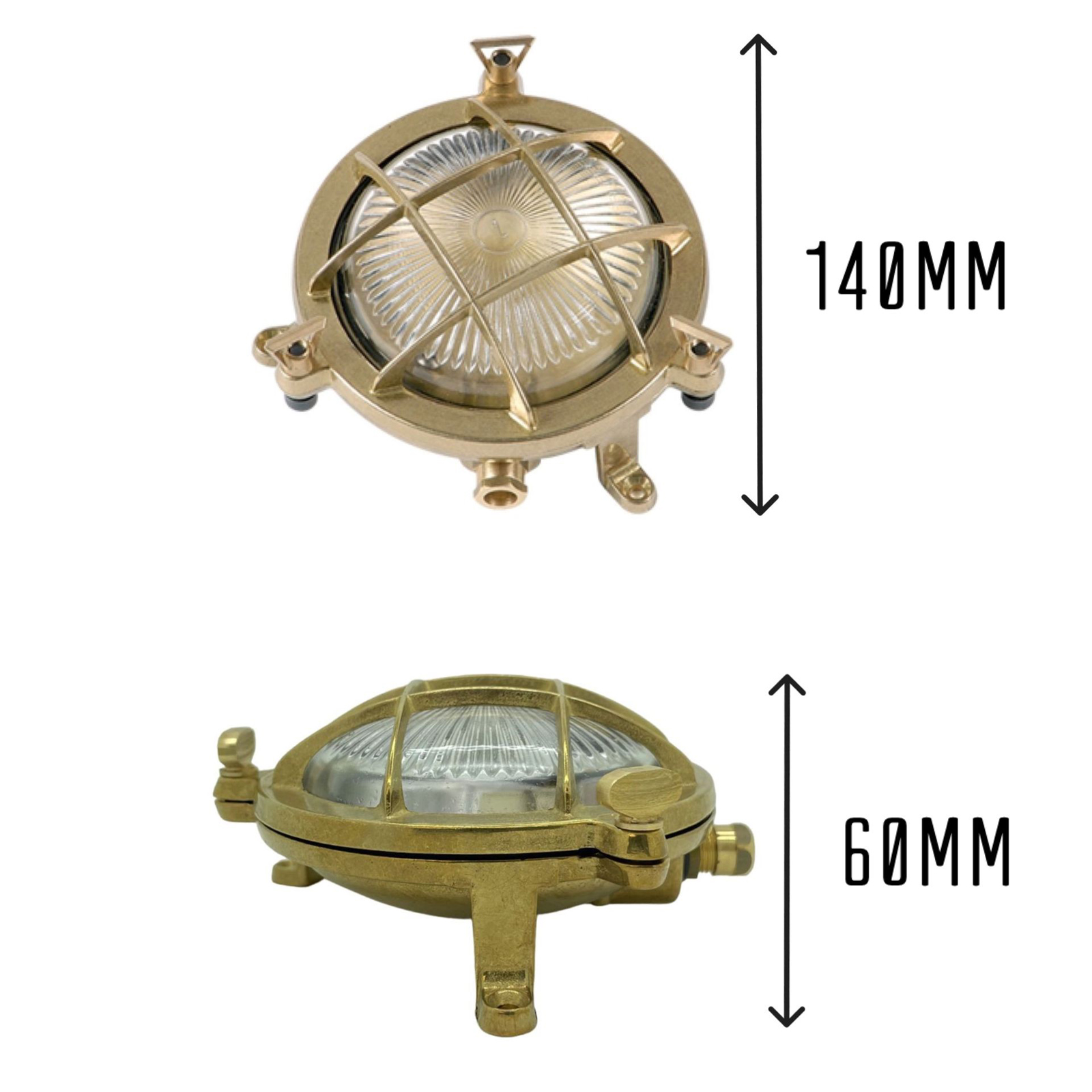 Mini Compass Guard Bulkhead (Raw Brass)