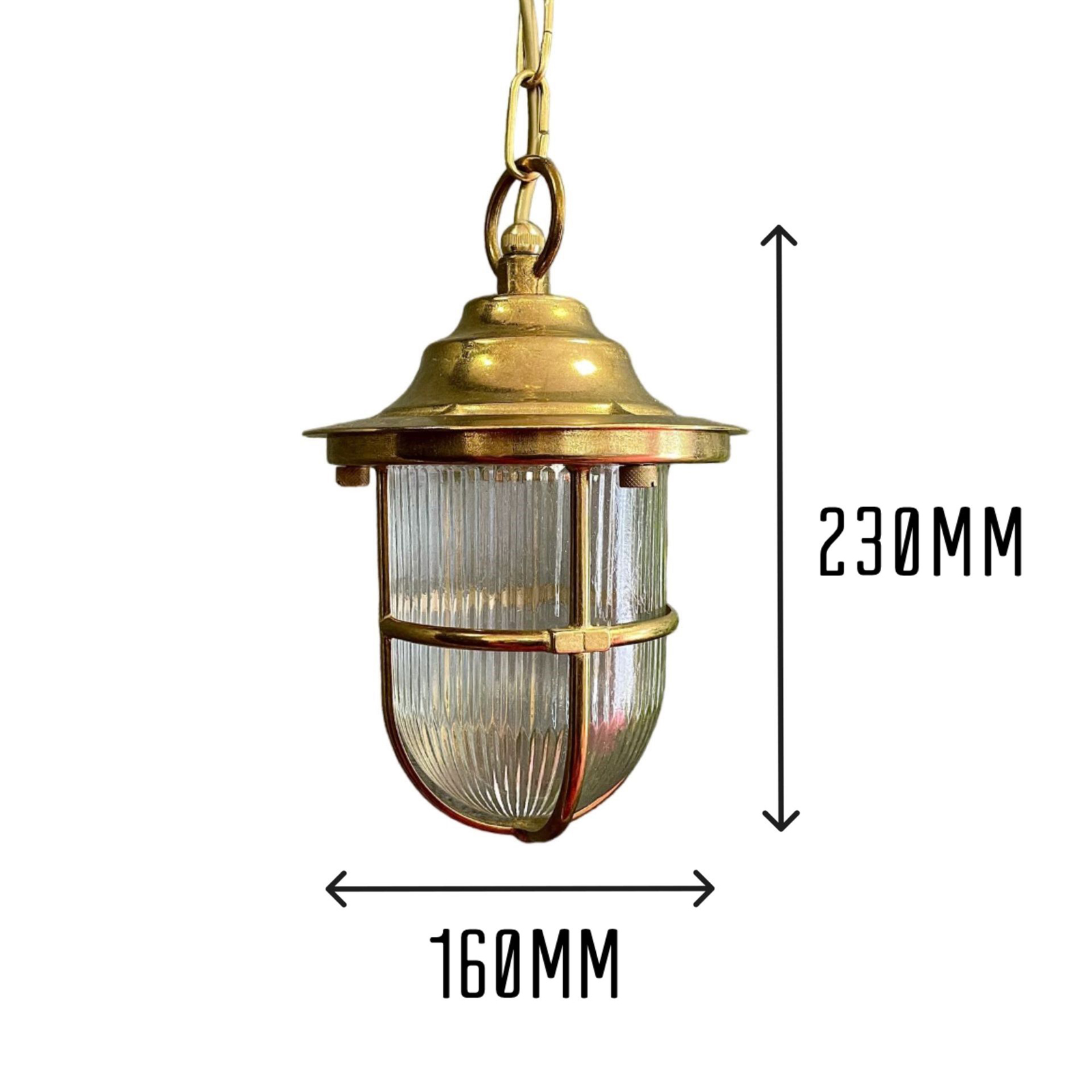 Hull Guard Pendant Lantern (Raw Brass)