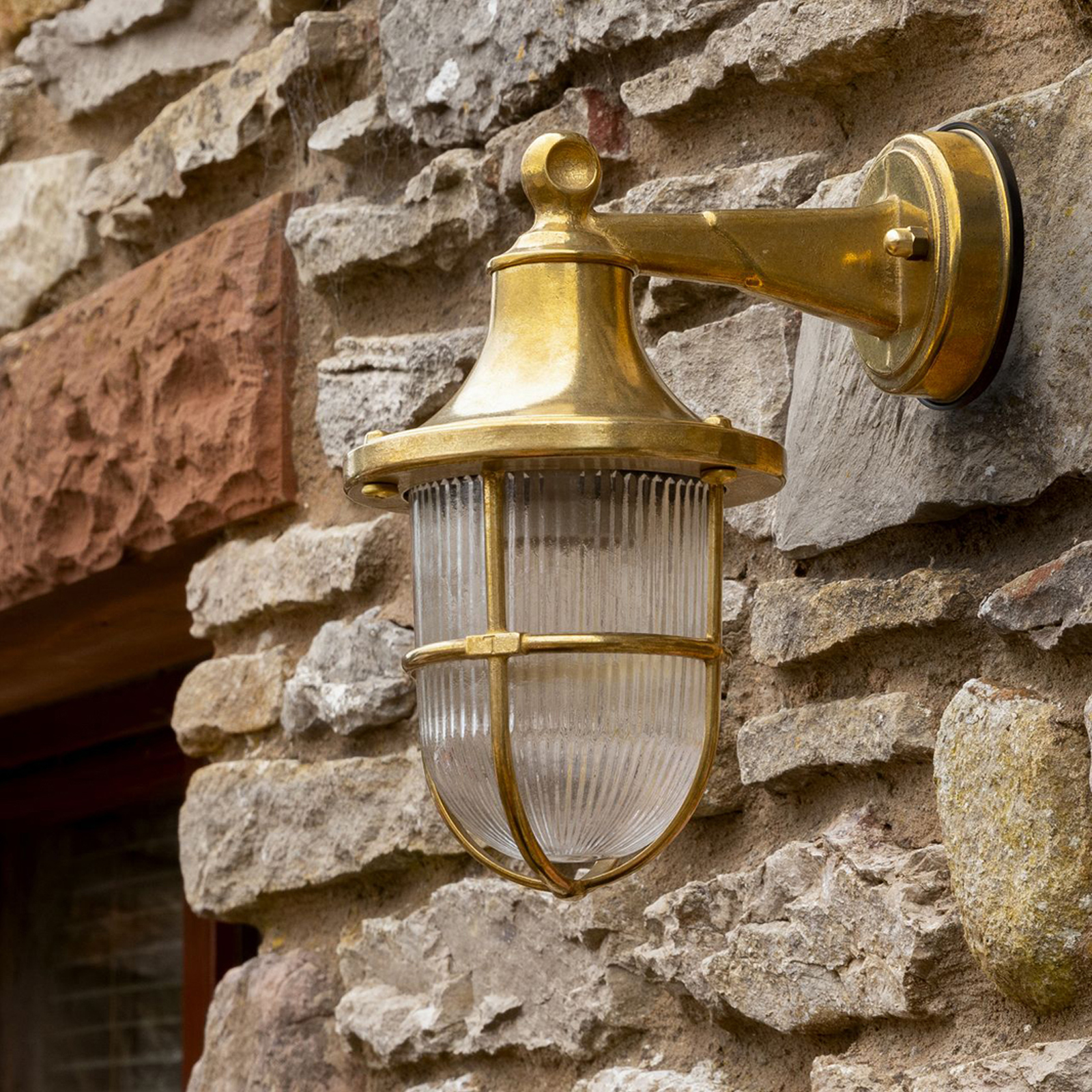 Tiller Wall Lantern (Raw Brass)