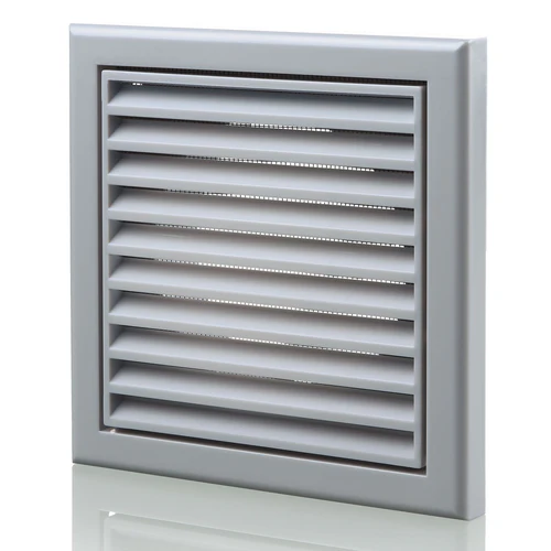 Blauberg Plastic 100mm 4" Vented Fixed Grille C/W Flyscreen | DECOR 155X155-100S GREY