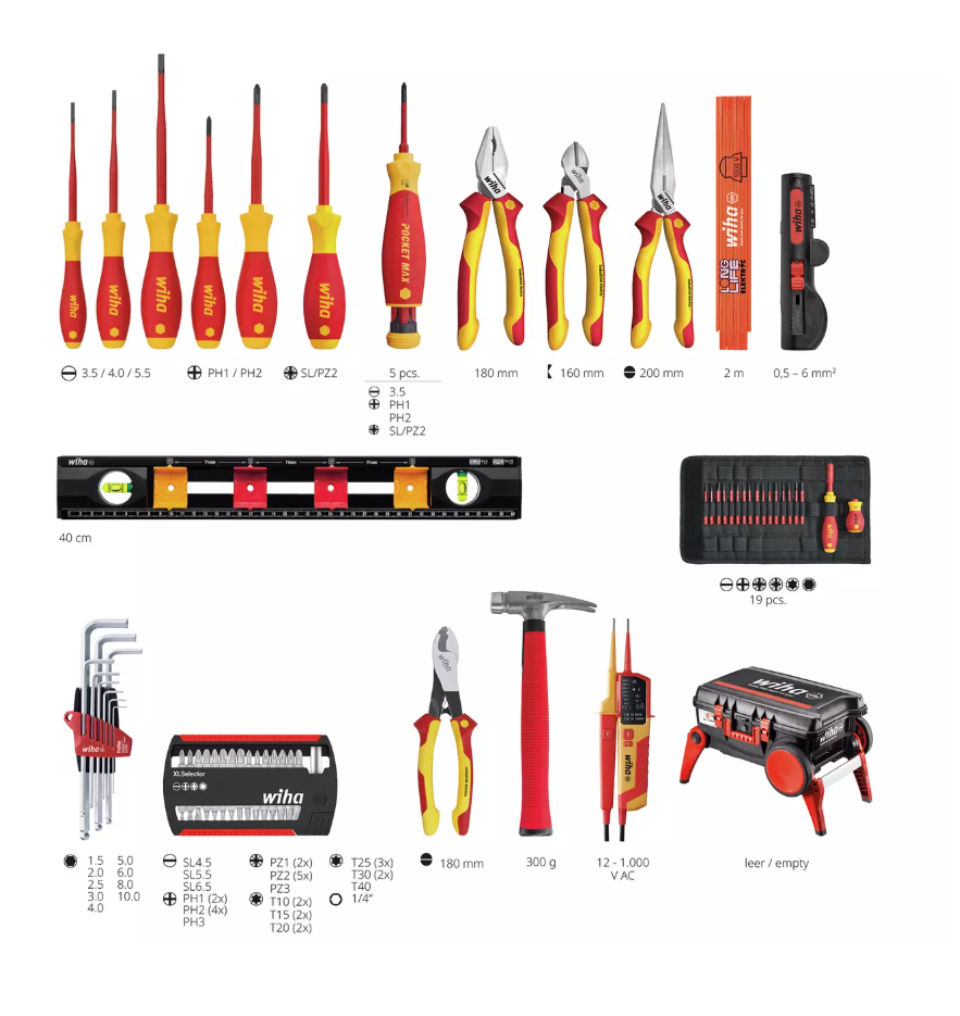 Wiha 45734 82 Piece Electrician Tool Case Set XXL 4