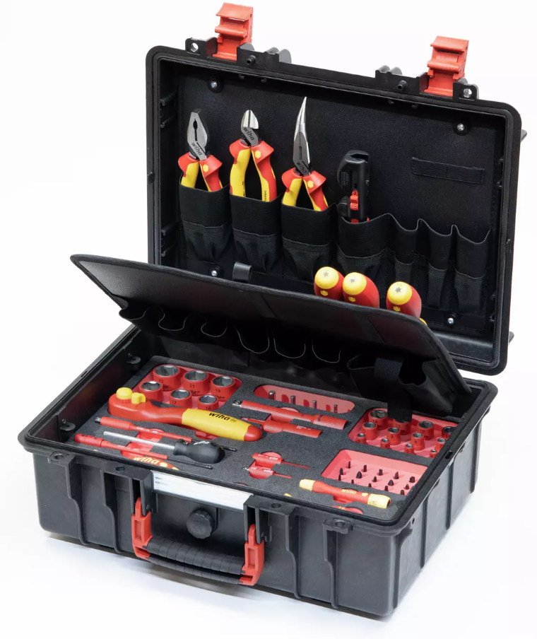 Wiha eMobility VDE Insulated Electric Vehicle (EV) Charging Point Installers Tool Kit 62 Piece 45833