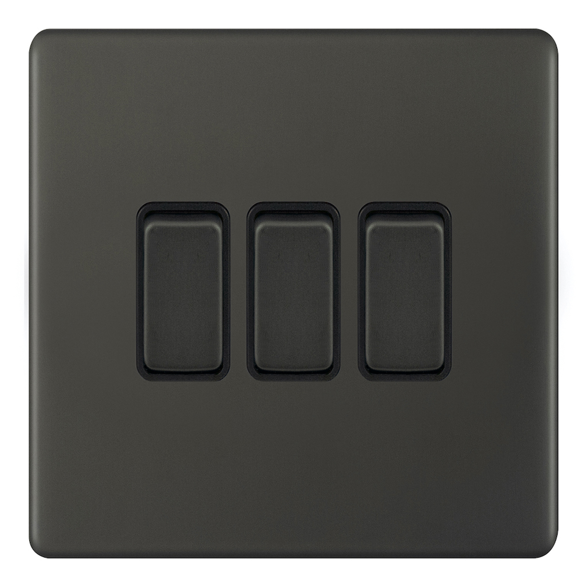 10 Amp Plate Switch - 3 Gang 2 Way - X-Rated - Range Selectric 5M-PLUS Screwless