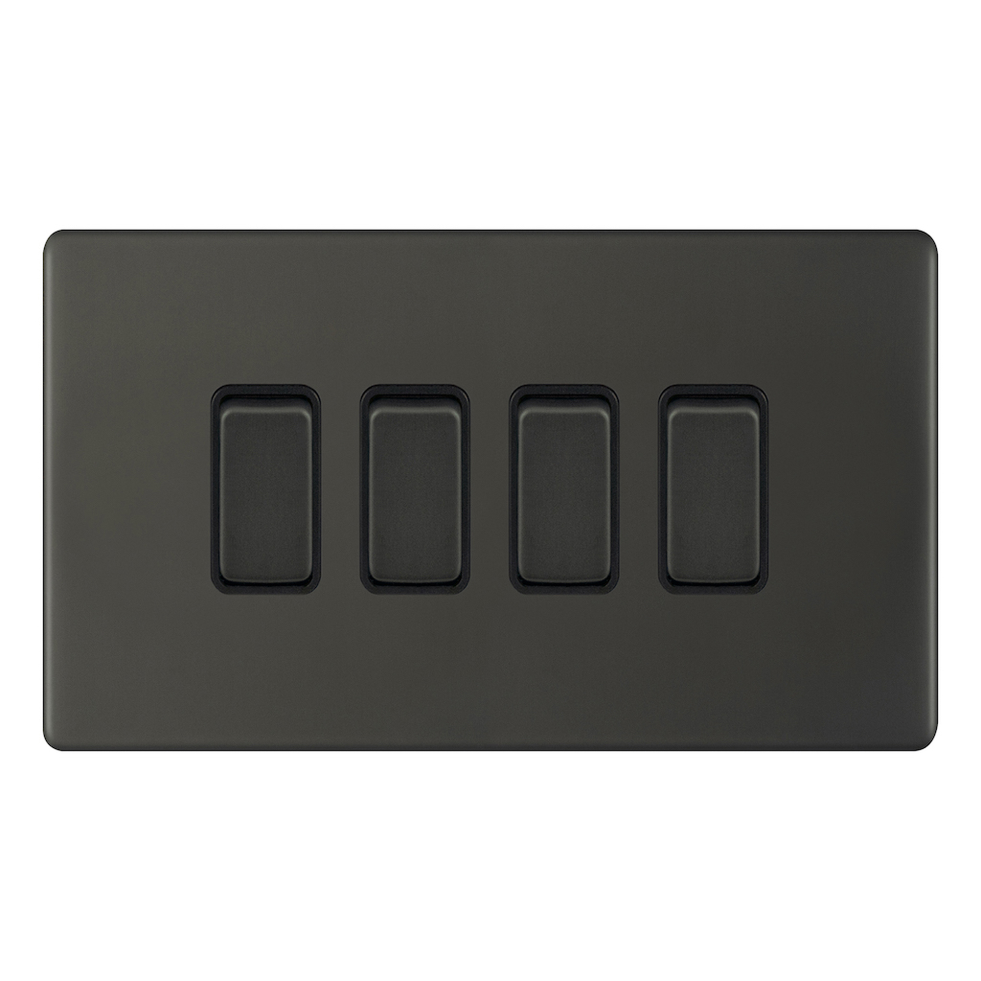 10 Amp Plate Switch - 4 Gang 2 Way - X-Rated - Range Selectric 5M-PLUS Screwless