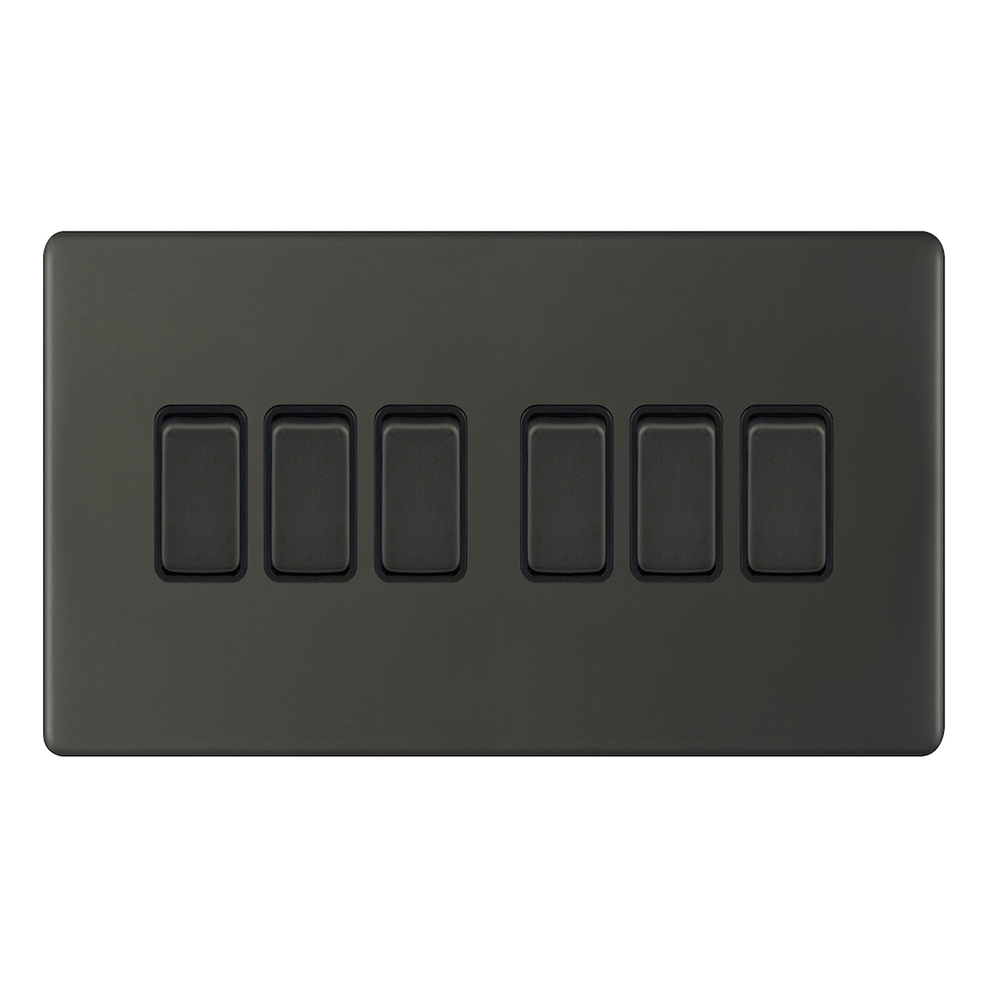 10 Amp Plate Switch - 6 Gang 2 Way - X-Rated - Range Selectric 5M-PLUS Screwless