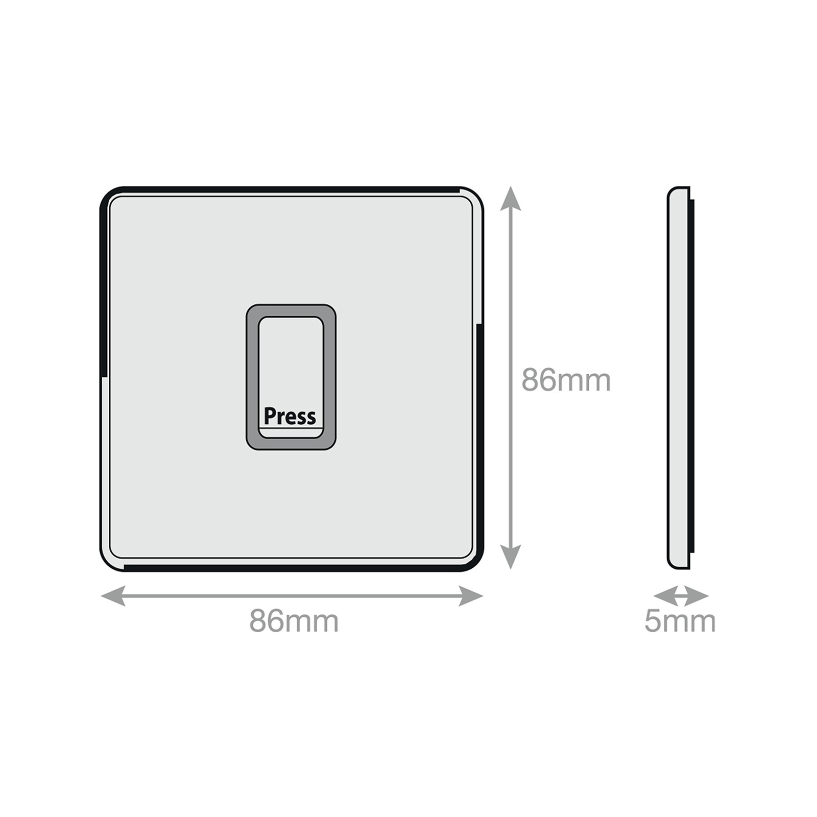 10 Amp Plate Switch - Push Switch PRESS - X-Rated - Range Selectric 5M-PLUS Screwless