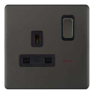 13 Amp Socket Outlet with LED Neon DP - Switched - Range Selectric 5M-PLUS Screwless