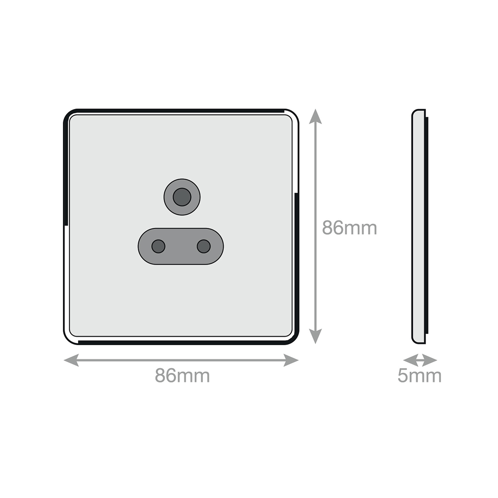 5 Amp Round Pin Socket - 3 Pin - Unswitched - Range Selectric 5M-PLUS Screwless