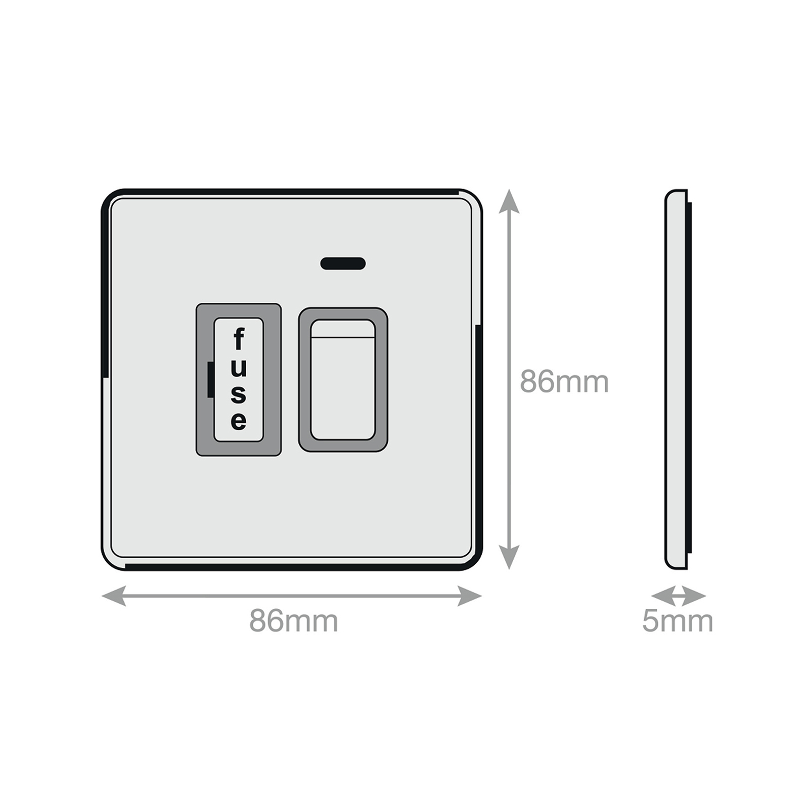 13 Amp Fused Connection Unit with LED Neon DP - Switched - Range Selectric 5M-PLUS Screwless