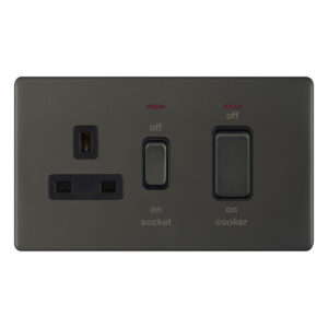 45 Amp Cooker Unit with 13 Amp Switched Socket + LED Neons - Range Selectric 5M-PLUS Screwless