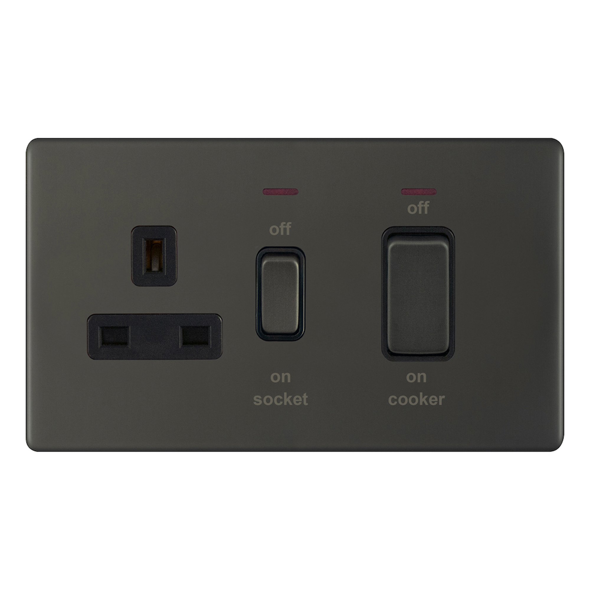 45 Amp Cooker Unit with 13 Amp Switched Socket + LED Neons - Range Selectric 5M-PLUS Screwless