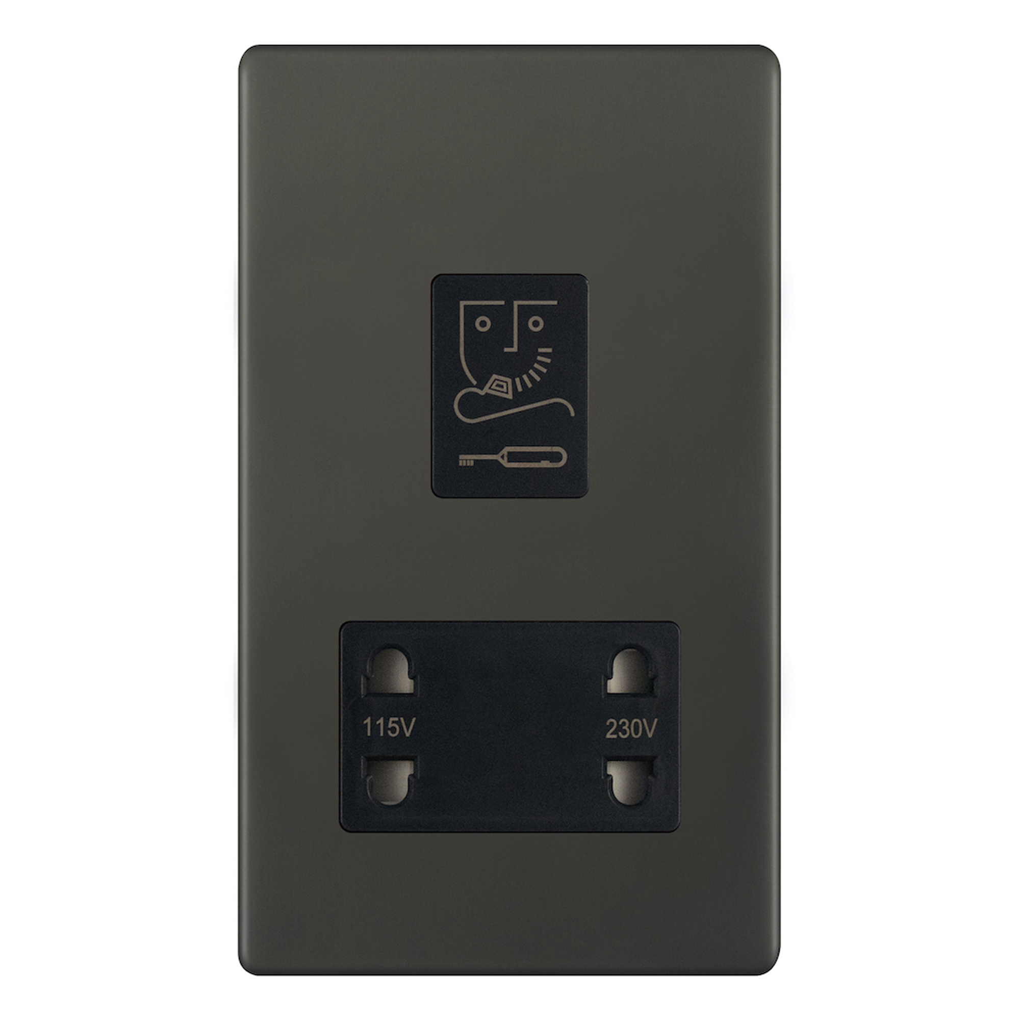 Dual Voltage Shaver Socket 115V & 230V Output - Range Selectric 5M-PLUS Screwless