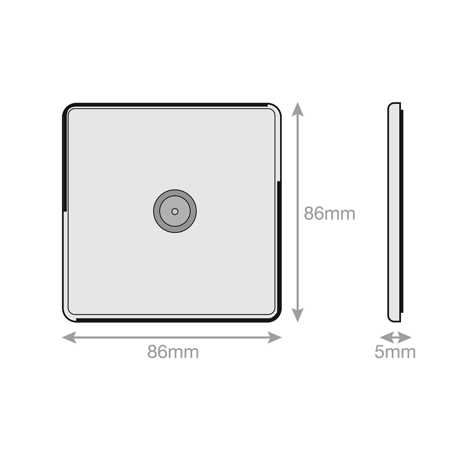 1 Gang TV/FM Coaxial/Aerial Socket - Range Selectric 5M-PLUS Screwless