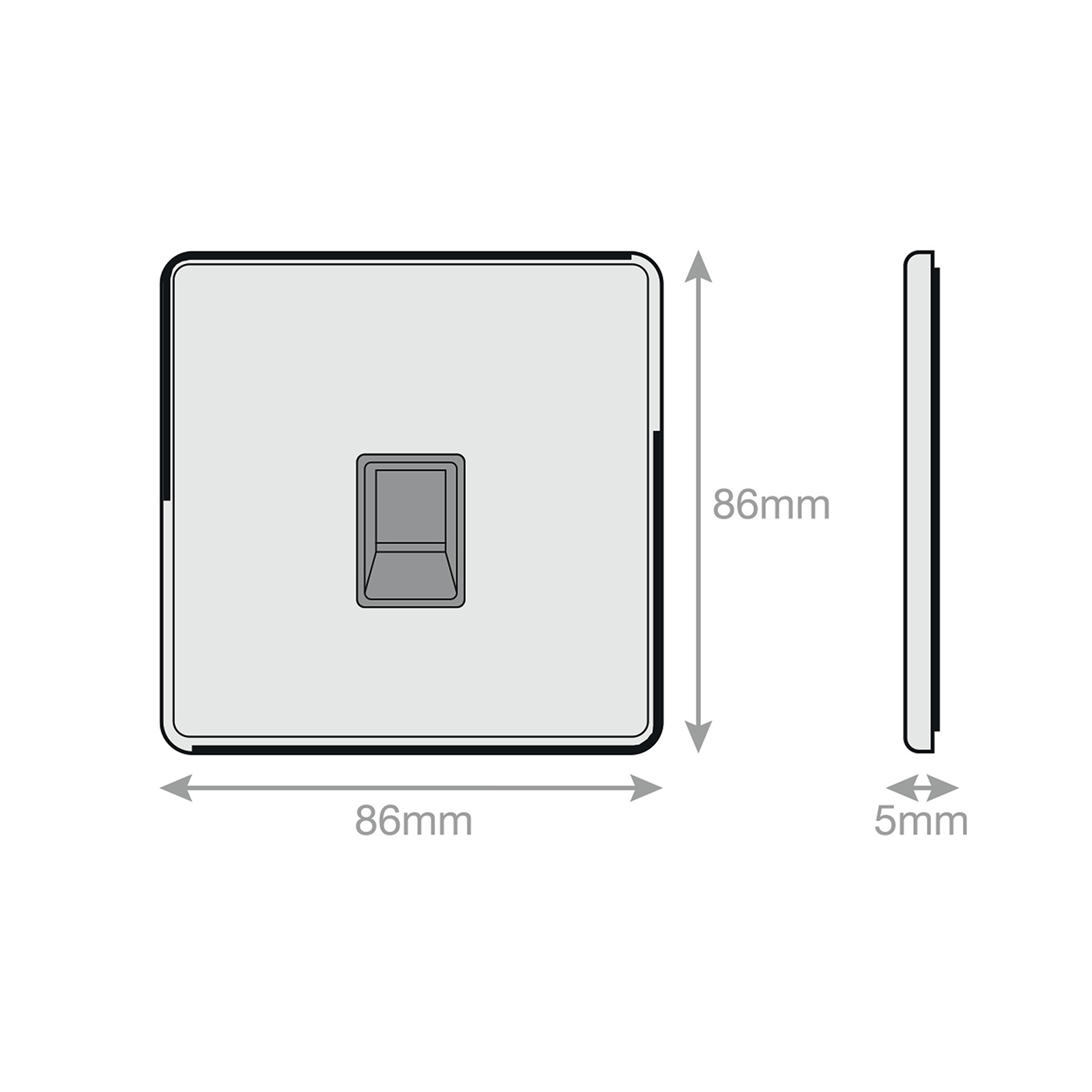 1 Gang RJ45 Computer / Data Socket - Range Selectric 5M-PLUS Screwless