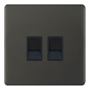 2 Gang RJ45 Computer / Data Socket - Range Selectric 5M-PLUS Screwless