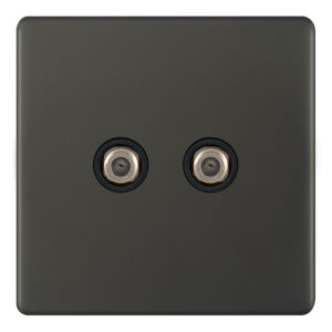 2 Gang F-Type Satellite Socket - Range Selectric 5M-PLUS Screwless