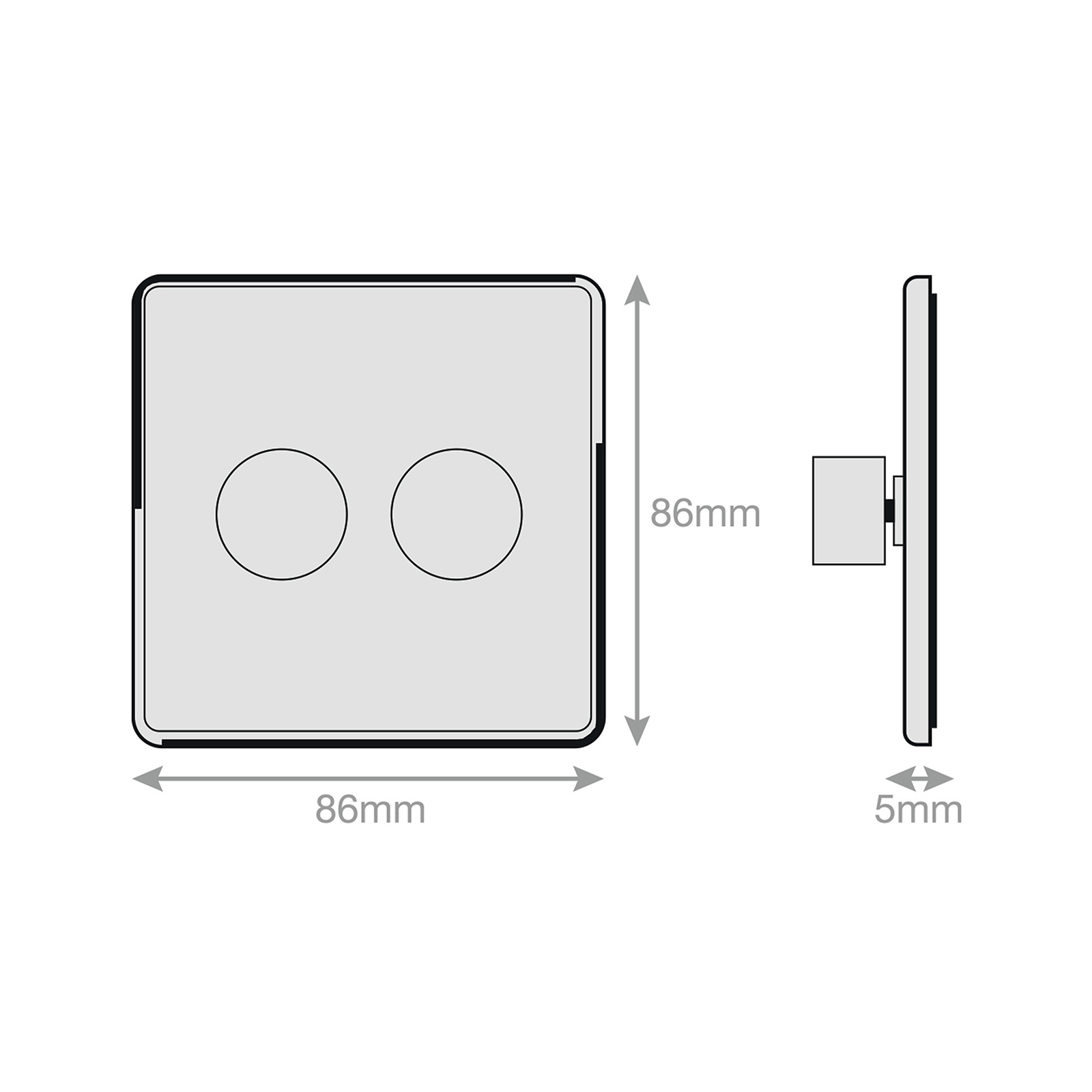 LED Dimmer - 5-100W, 2 Gang 2 Way - Range Selectric 5M-PLUS Screwless