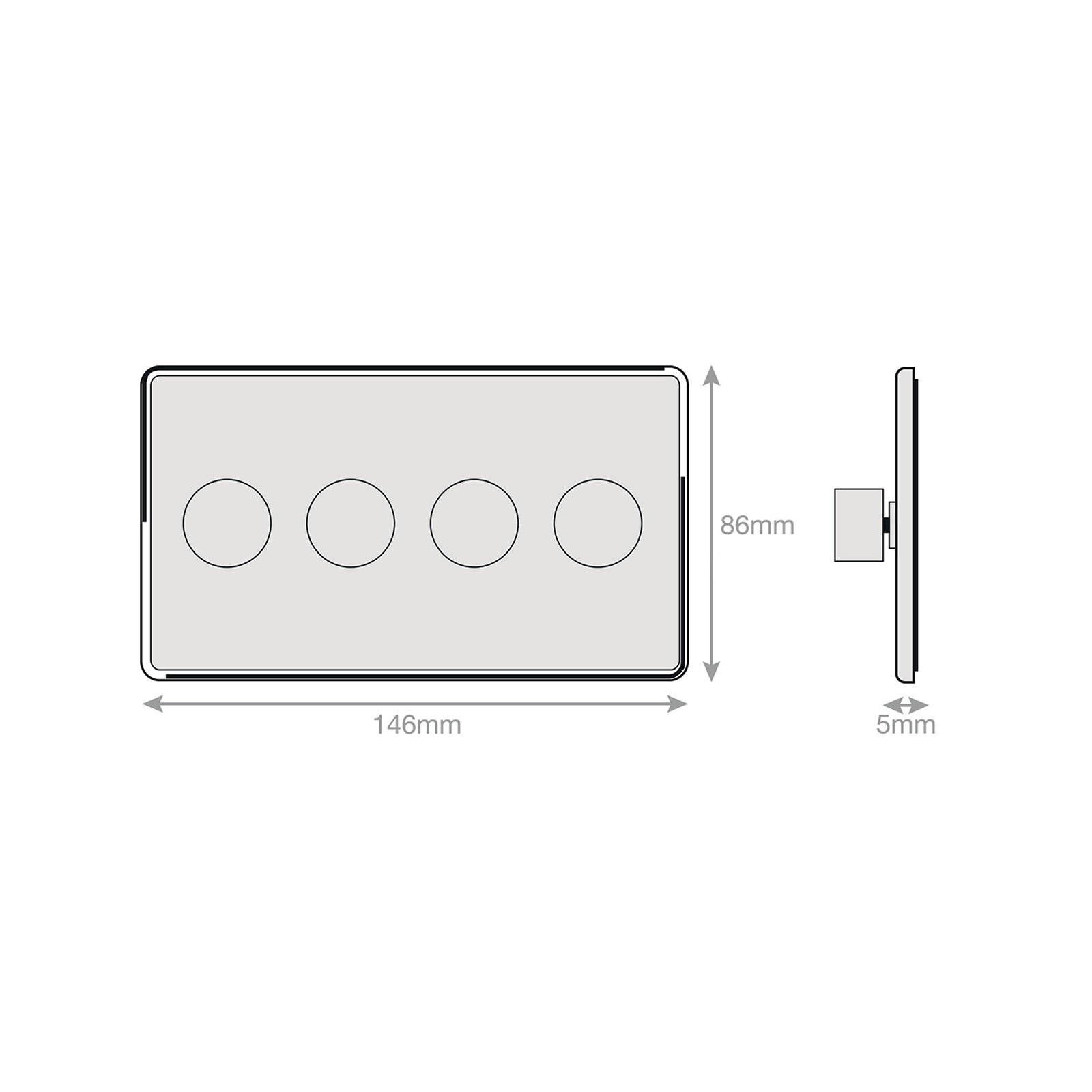 LED Dimmer - 5-100W, 4 Gang 2 Way - Range Selectric 5M-PLUS Screwless