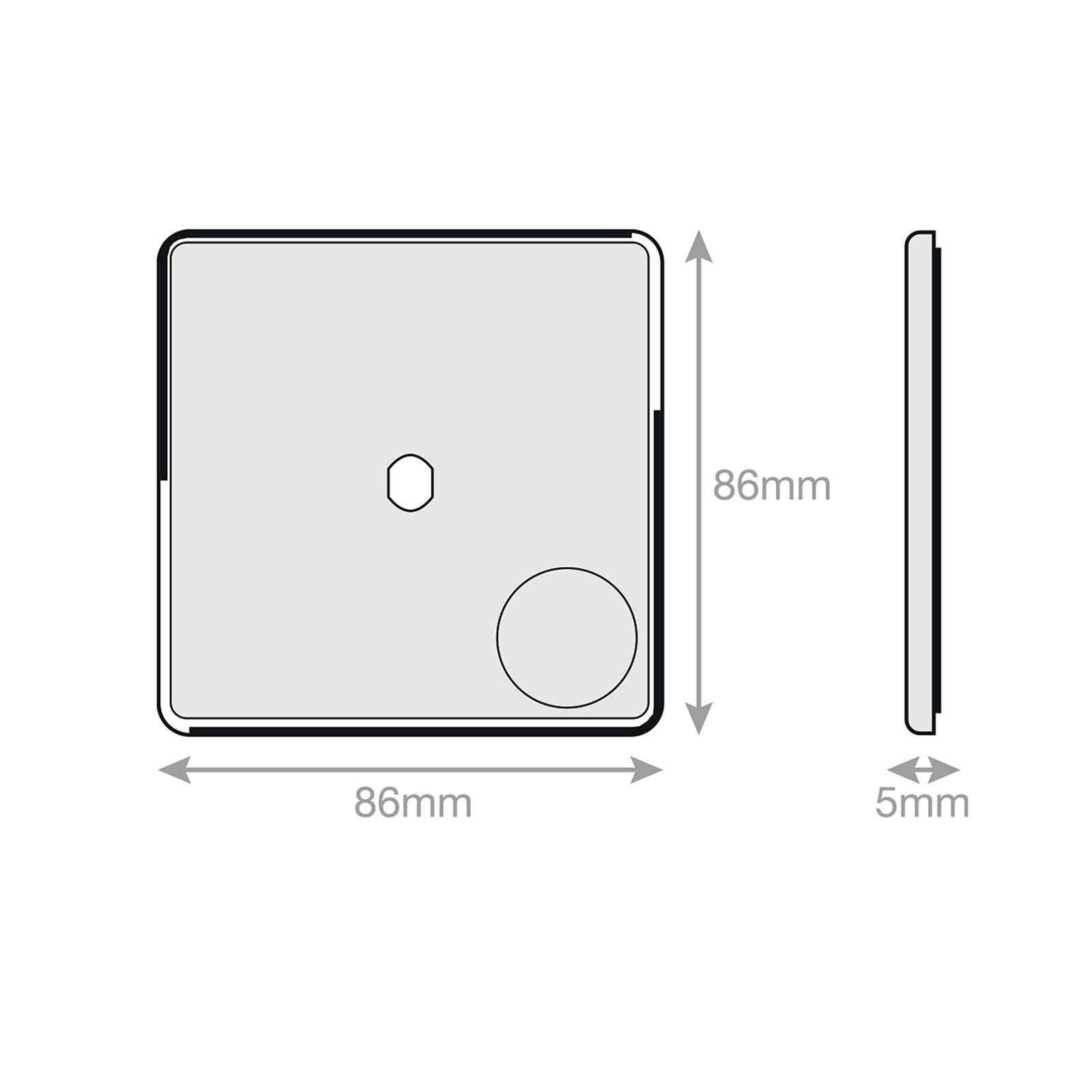 Empty Dimmer Plate - 1 Aperture Plate with Knob - Range Selectric 5M-PLUS Screwless