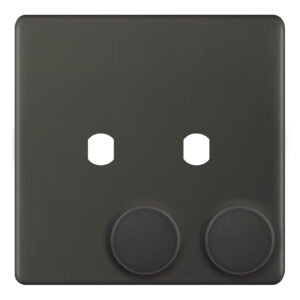 Empty Dimmer Plate - 2 Aperture Plate with Knobs - Range Selectric 5M-PLUS Screwless