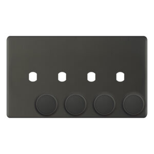 Empty Dimmer Plate - 4 Aperture Plate with Knobs - Range Selectric 5M-PLUS Screwless