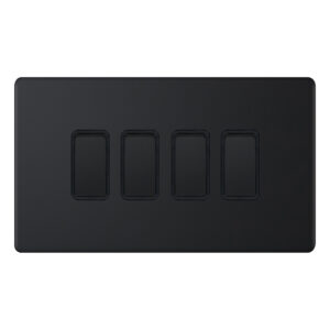 10 Amp Plate Switch - 4 Gang 2 Way - X-Rated - Range Selectric 5M-PLUS Screwless