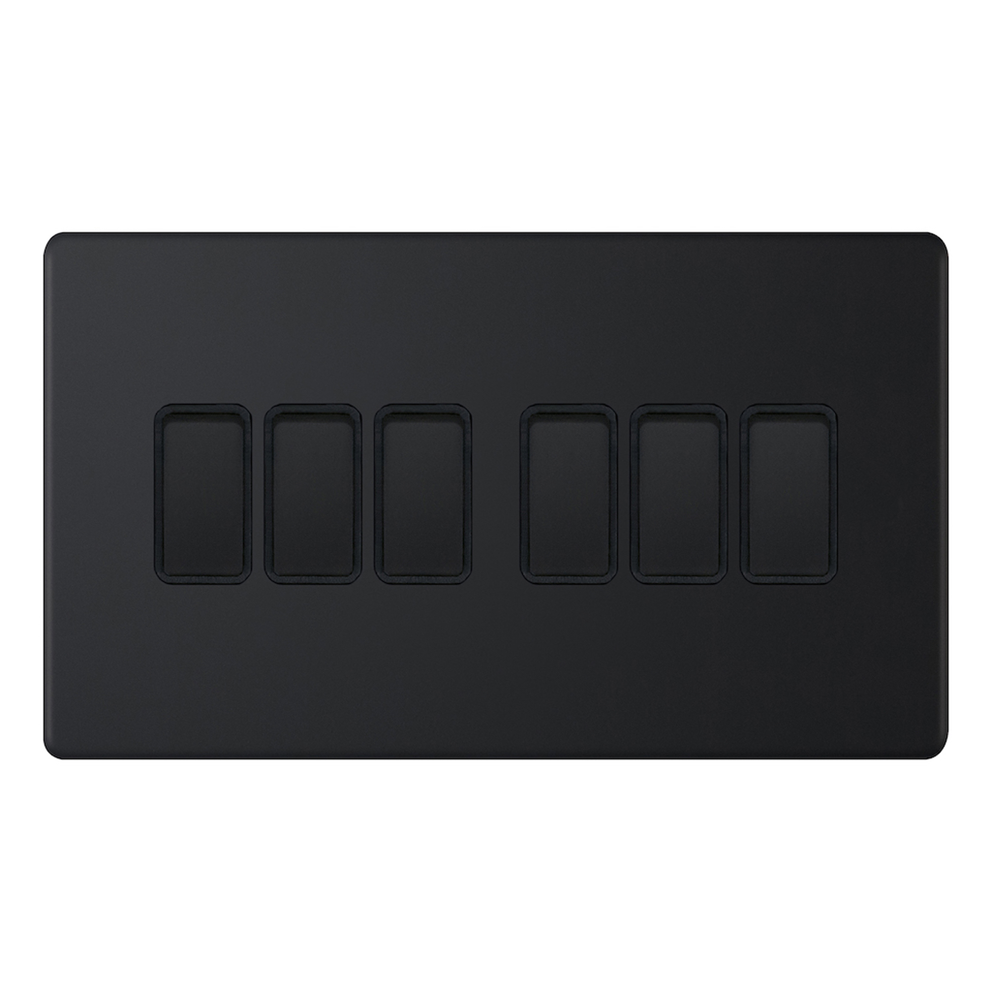 10 Amp Plate Switch - 6 Gang 2 Way - X-Rated - Range Selectric 5M-PLUS Screwless