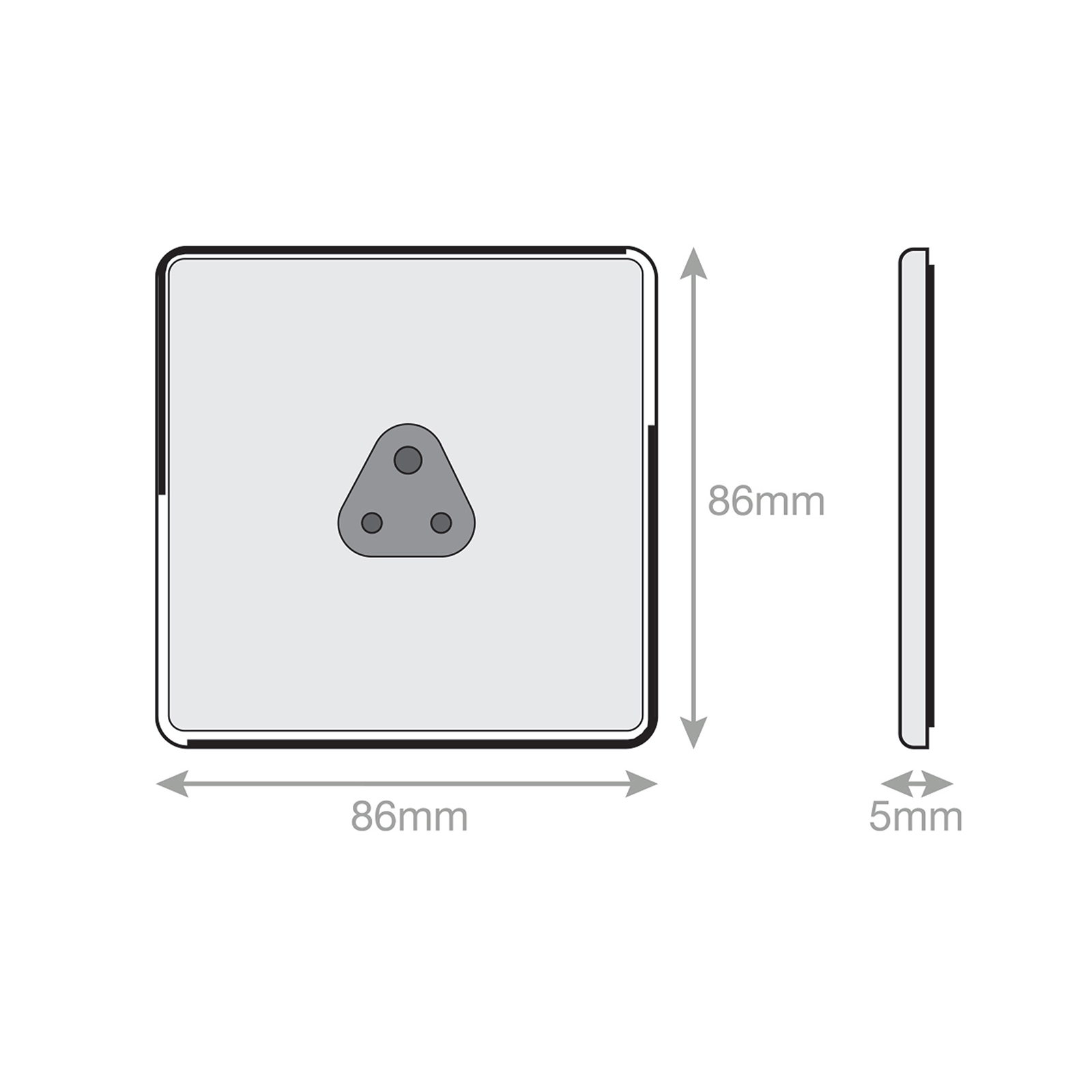 2 Amp Round Pin Socket - 3 Pin - Unswitched - Range Selectric 5M-PLUS Screwless
