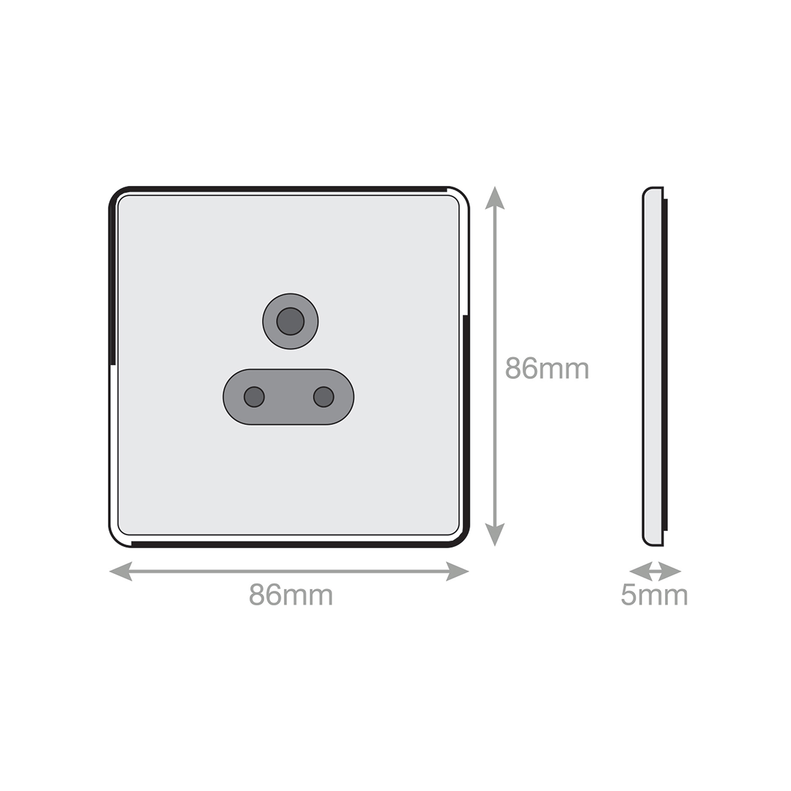5 Amp Round Pin Socket - 3 Pin - Unswitched - Range Selectric 5M-PLUS Screwless
