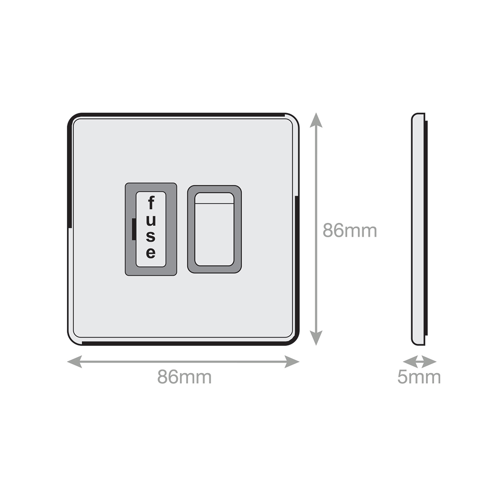 13 Amp Fused Connection Unit DP - Switched - Range Selectric 5M-PLUS Screwless