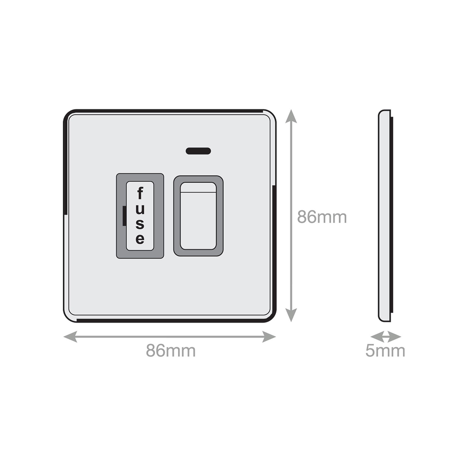 13 Amp Fused Connection Unit with LED Neon DP - Switched - Range Selectric 5M-PLUS Screwless