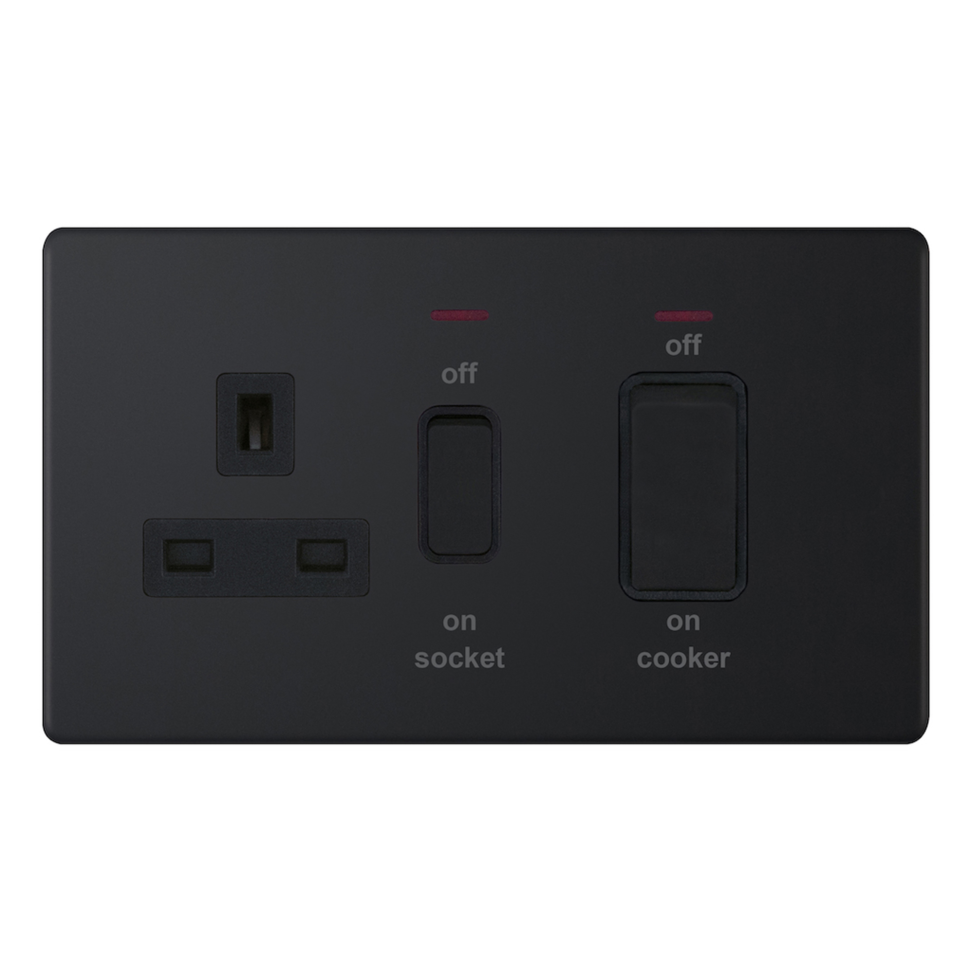45 Amp Cooker Unit with 13 Amp Switched Socket + LED Neons - Range Selectric 5M-PLUS Screwless