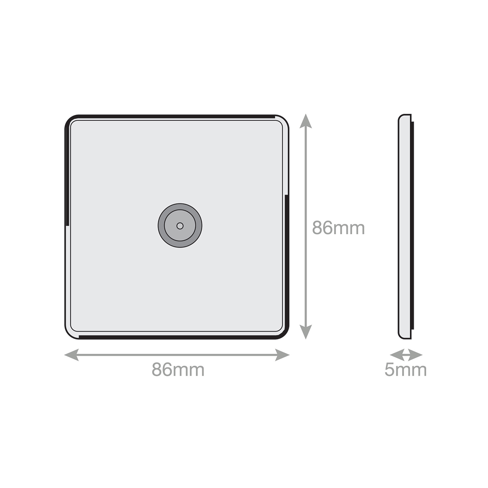 1 Gang TV/FM Coaxial/Aerial Socket - Range Selectric 5M-PLUS Screwless