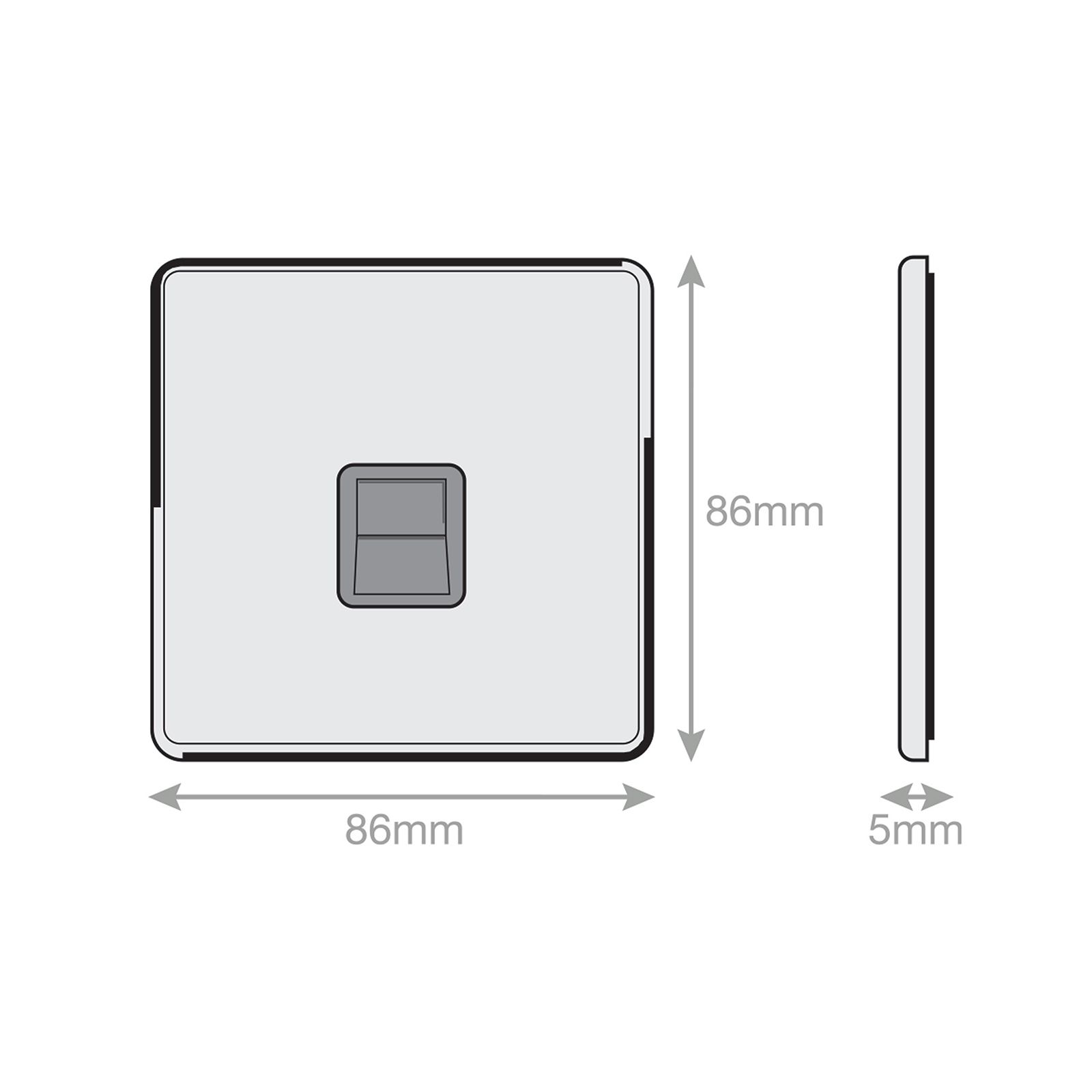 1 Gang BT (Master) Communication / Data Socket - Range Selectric 5M-PLUS Screwless