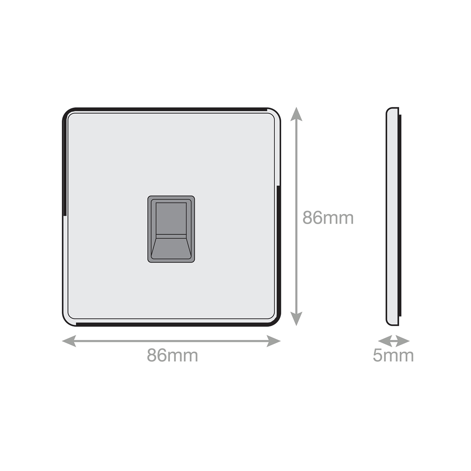1 Gang RJ11 Computer / Data Socket - Range Selectric 5M-PLUS Screwless