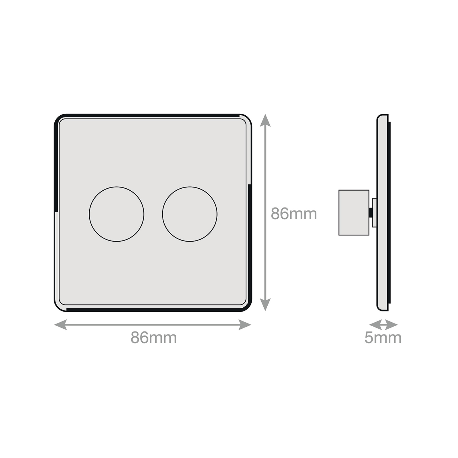 LED Dimmer - 5-100W, 2 Gang 2 Way - Range Selectric 5M-PLUS Screwless