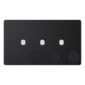 Empty Dimmer Plate - 3 Aperture Plate with Knobs - Range Selectric 5M-PLUS Screwless