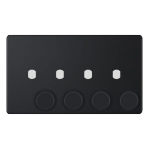 Empty Dimmer Plate - 4 Aperture Plate with Knobs - Range Selectric 5M-PLUS Screwless