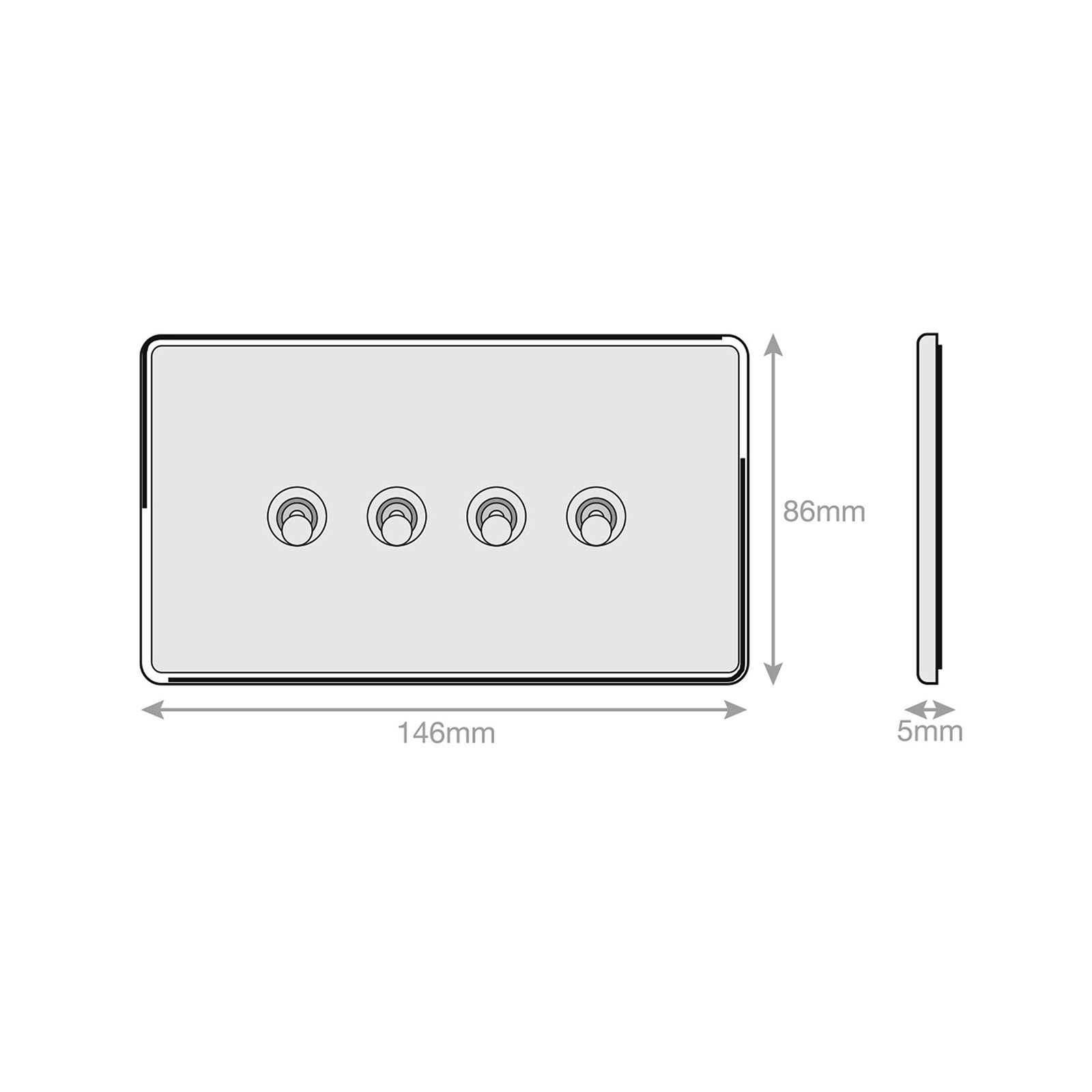 10 Amp Toggle Switch - 4 Gang 2 Way - Range Selectric 5M-PLUS Screwless